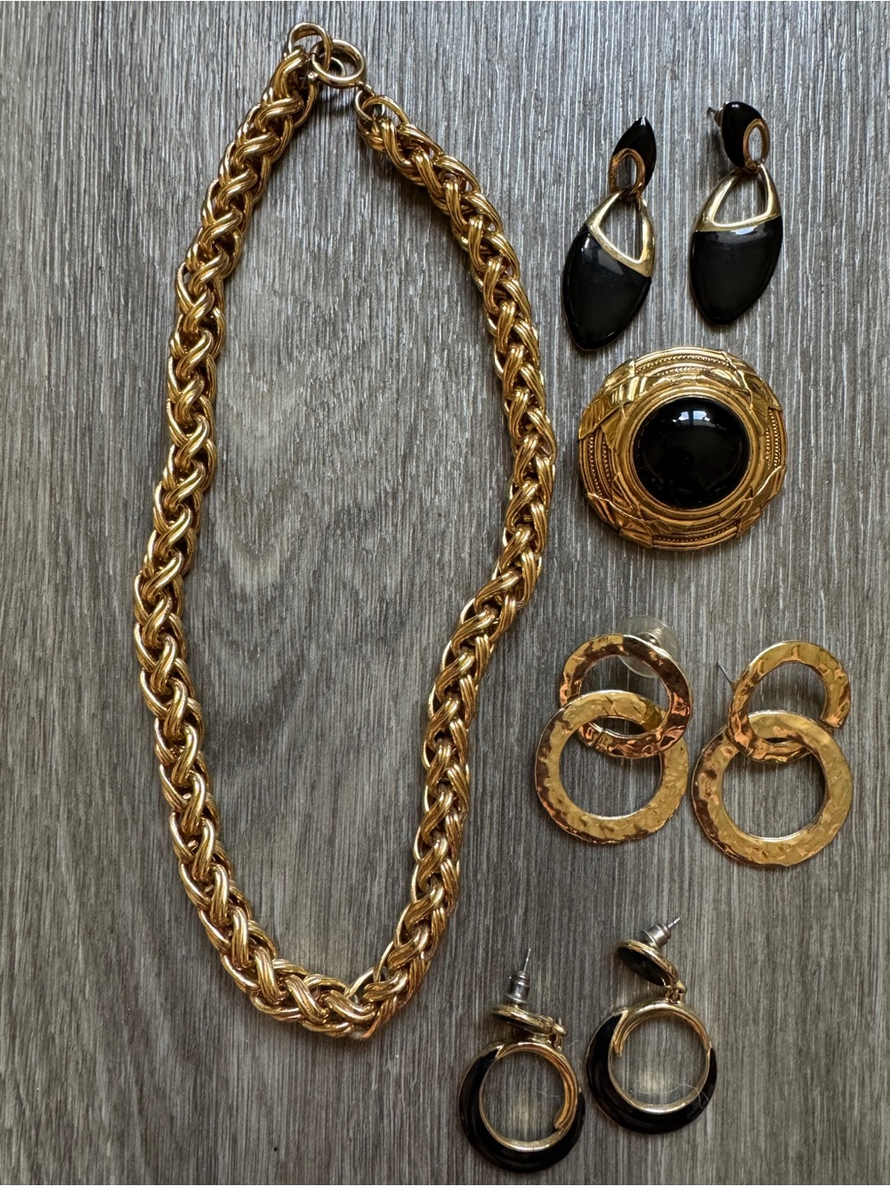 Vintage Gold & Black Jewelry Lot
